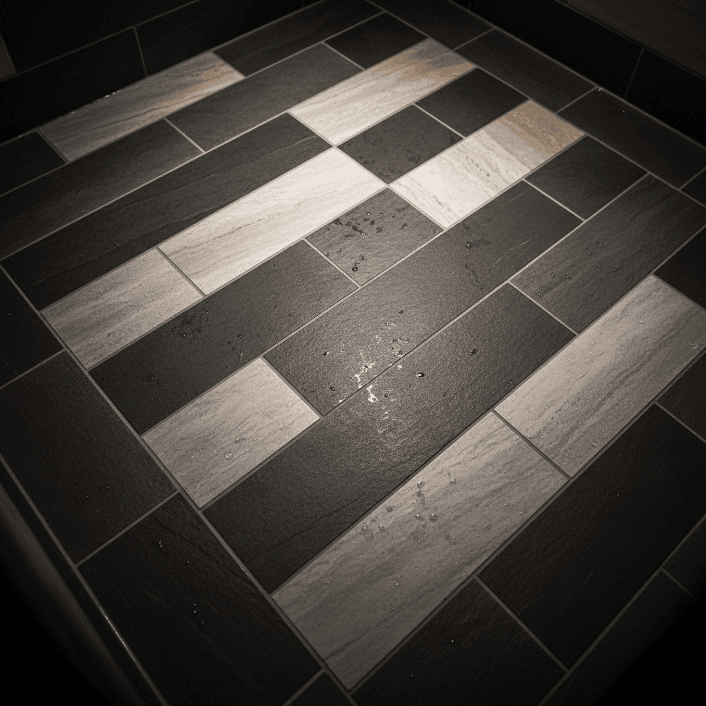 Professional masonry and tile work in modern bathroom shower