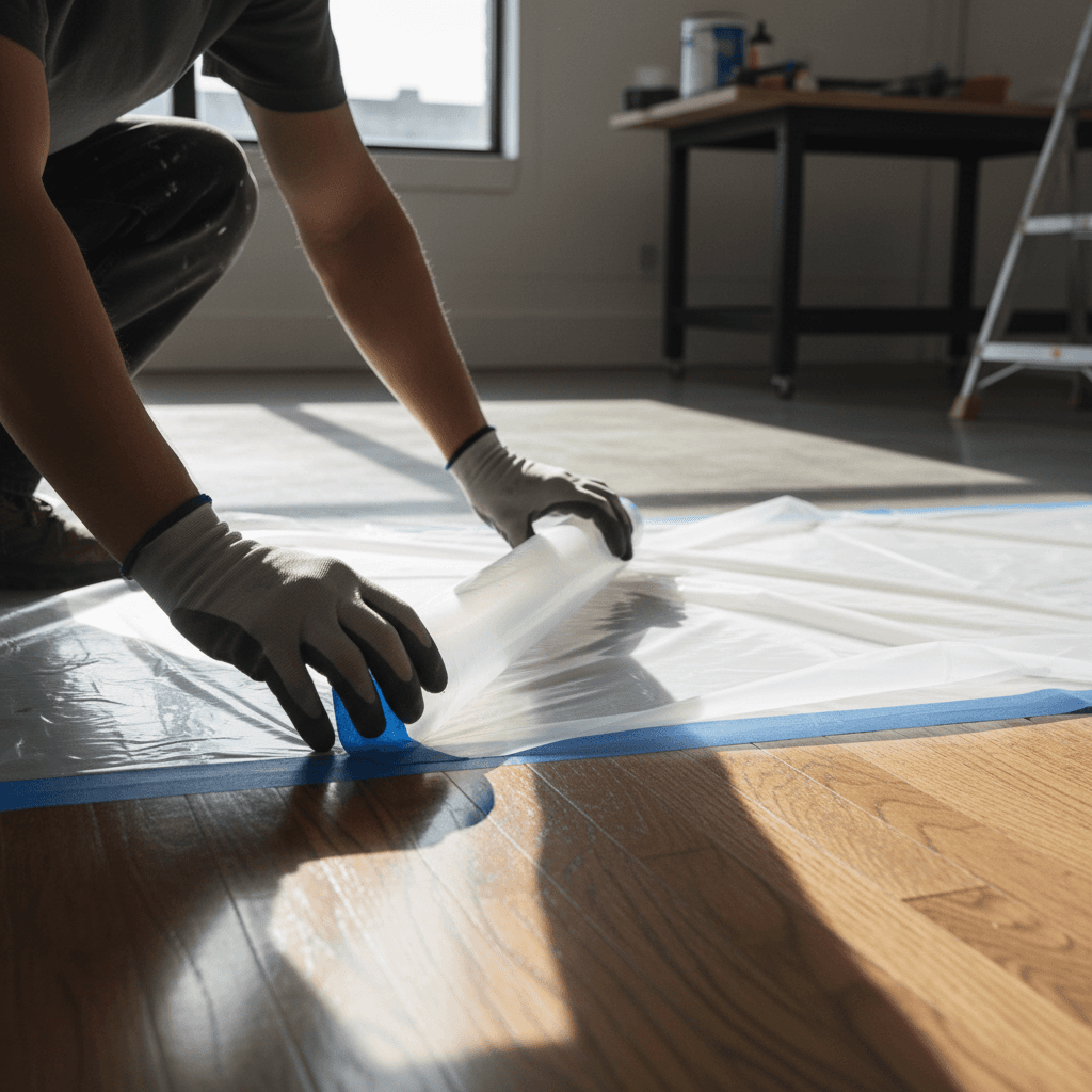 Professional floor protection during renovation