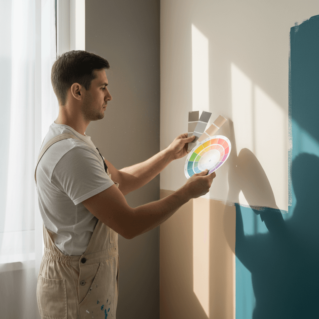 Professional painting technique and color selection