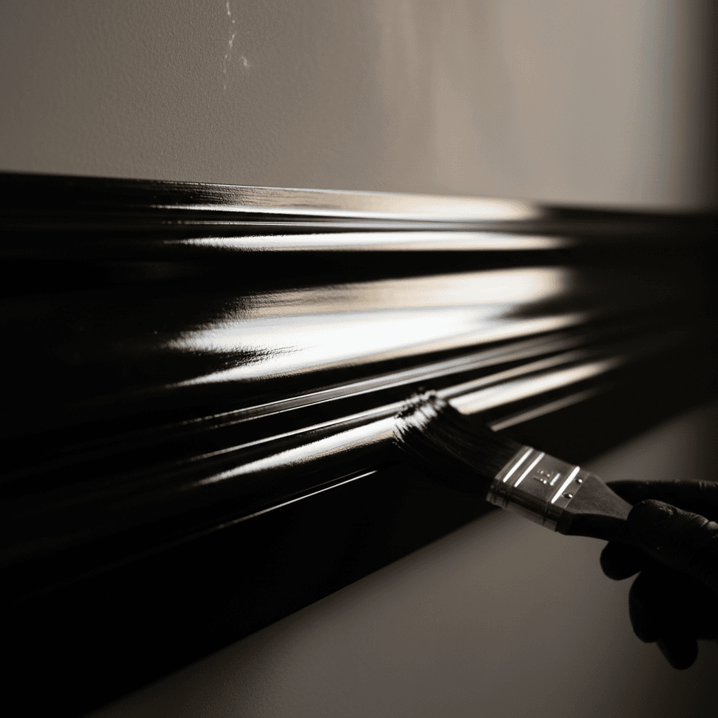 High-gloss lacquer finish detail