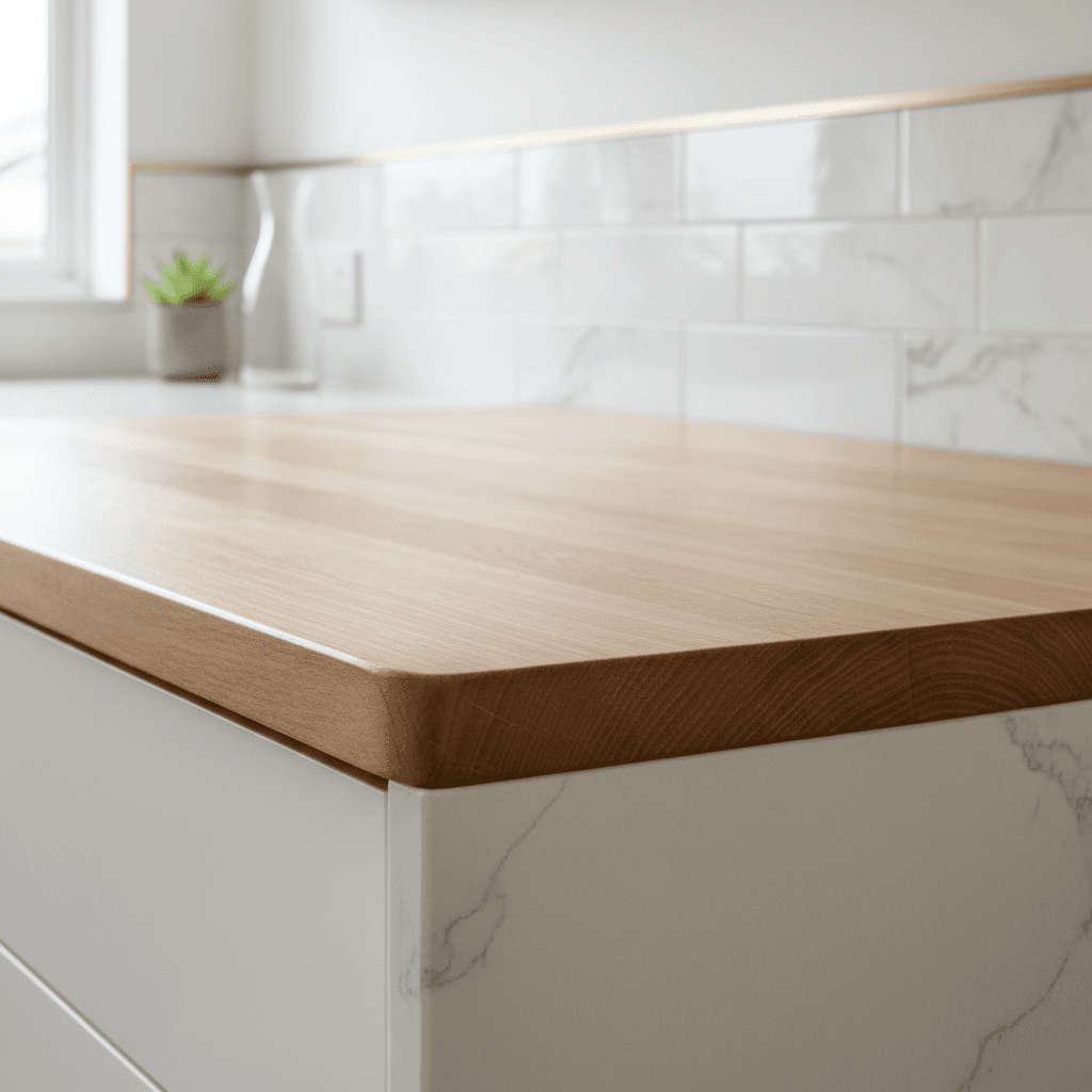 Kitchen countertop and backsplash with professional finishing and quality materials