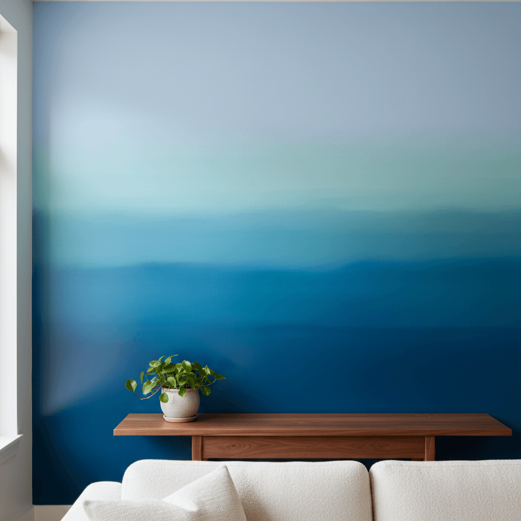 Interior wall with modern lacquer paint finish and professional edge details
