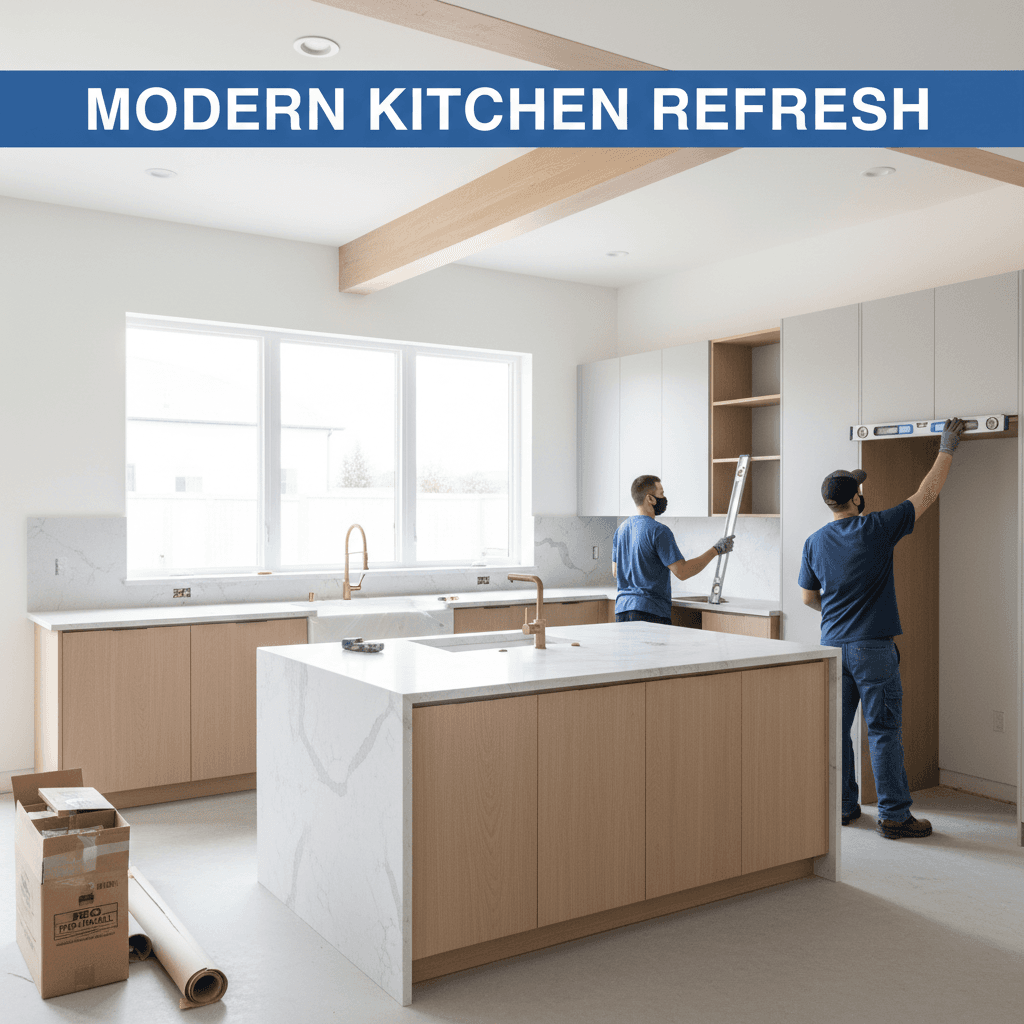 Modern remodeled kitchen with clean finishes and contemporary design